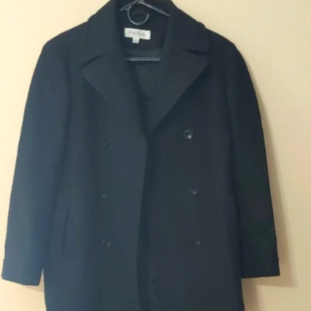 Brooks Brothers Men's Black Wool Pea Coat, Size Small